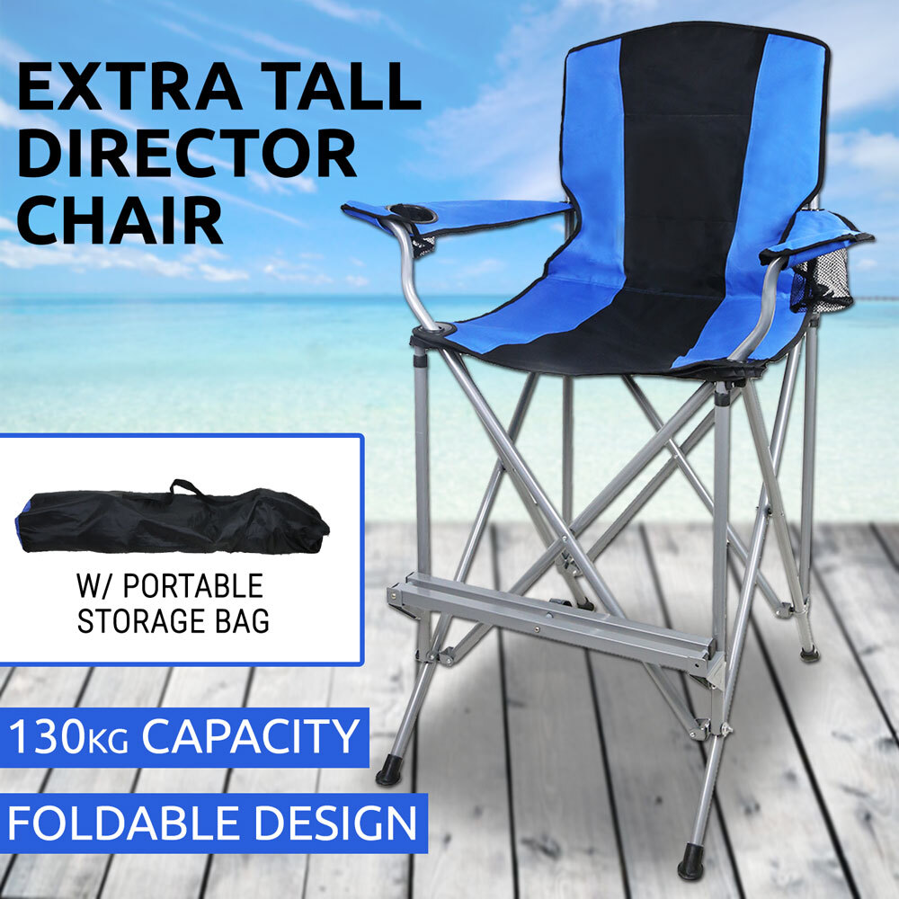 Extra Tall Director Bar Chair Folding Outdoor Camping Portable Fishing  Caravan - Springlands