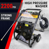 2200 PSI Petrol High Pressure Washer Water Cleaner 6.5HP Hose Gun Gurney