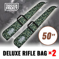 2x Deluxe Rifle Bag Gun Fabric Cover Foam Padded Shot Shotgun Case Camo Green