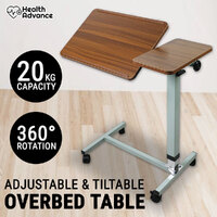 Overbed Table Adjustable Height Laptop Desk Mobile Computer Table Stand Mobility