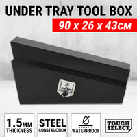 Steel Undertray Toolbox 900mm Ute Under Tray Tool Box Truck Underbody Left Black