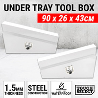 Steel Undertray Ute Toolbox 900mm Under Tray Tool Box Underbody Pair Set White