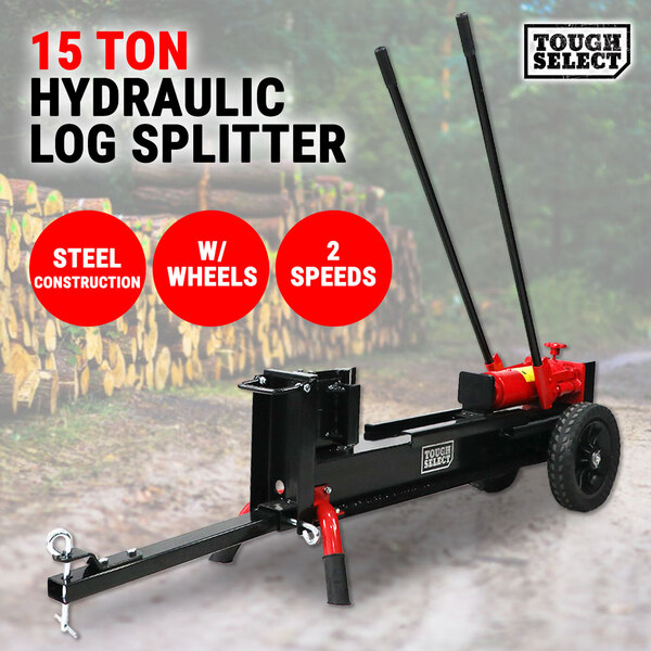 Log Splitter Manual 15 Ton Hydraulic Firewood Wood Cutter Splits Logs 17" Timber