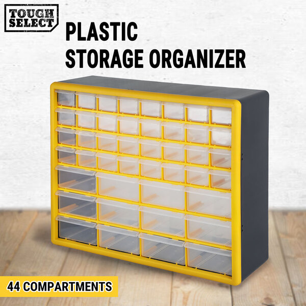 Storage Drawer W/ 44 Compartments Plastic Tool Box Organiser Bin Screw Case