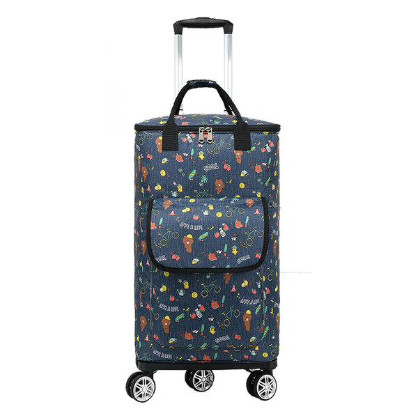 Collapsible Shopping Trolley Cart Bag On Wheels Foldable Adjustable Handle [Colour: Bear]